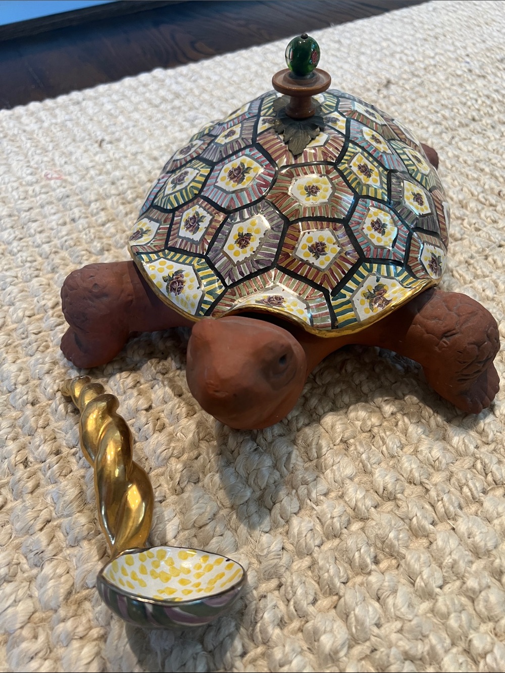 Mackenzie Childs turtle tureen with ladle - Picture 2 of 9